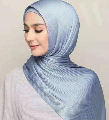 ❡♘ Silk Creping Hijab Head Scarf 70x175cm Headwraps for Women Muslim Fashion Crinkle Hijab Pleated Islamic Scarf Shawl Ladies