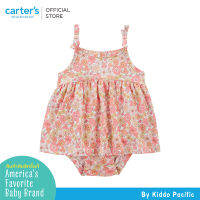 CARTERS SUNSUIT ORANGE-PINK FLORAL คาร์เตอร์ชุดบอดี้สูทเดรสเด็กผู้หญิง ลายดอกไม้สีส้ม-ชมพู L10