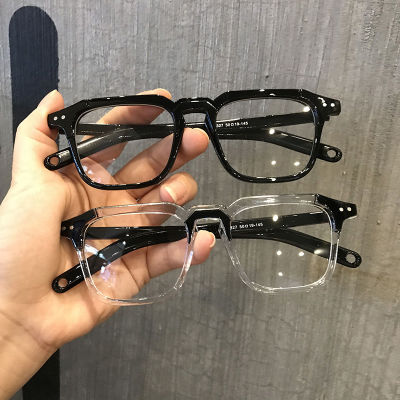 เลนส์เรซินสำหรับทั้งชายและหญิง,แว่นตาโปร่งใสใสน้ำหนักเบามากกรอบสี่เหลี่ยมเรียบง่ายไม่มีองศา