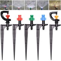 20PCS 90/180/360 Degree Misting Nozzle 13cm Stake 1/4 39; 39; Barb Garden Irrigation Sprinkler Drip Watering Agriculture Farm Sprayer