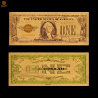 Best Selling Products US Dollar Money 1 dollar 24k Gold Plated Fake Currency Paper Banknote Collections