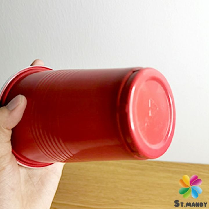 md-พลาสติก-16-oz-แก้วเหล้า-งานเลี้ยง-แก้วน้ำ-แก้วพลาสติกทิ้ง-สีแดง