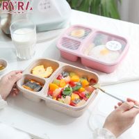 ♘☞♂ Microwave Bento Lunch Box Wheat Straw Dinnerware Food Storage Container Children School Office Portable Bento Box Lunch Bag