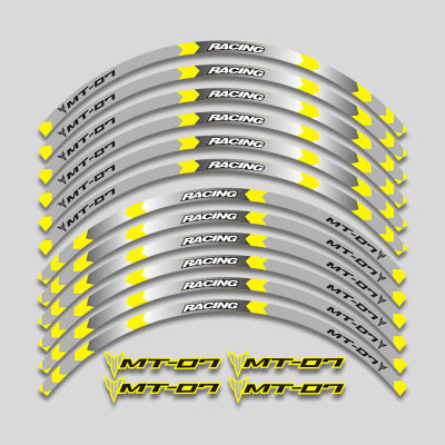 สติกเกอร์ติดยางล้อ17มอเตอร์ไซค์ Inch สติกเกอร์ลายทางขอบสะท้อนแสงดีคอลติดมอเตอร์ไซด์สำหรับยามาฮ่า MT 07 MT-07 MT07 2020 2021
