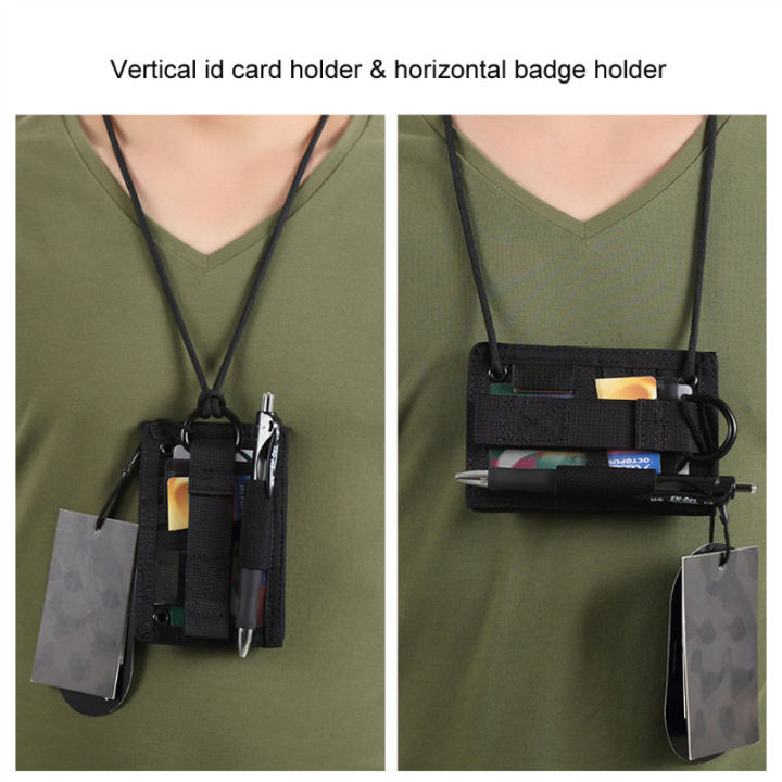 พัดลมทหารยุทธวิธีกล่องบัตรประชาชน-patch-สายคล้องคอและบัตรเครดิตที่เก็บบัตร-id-กระเป๋าเก็บบัตร-badge-กระเป๋า