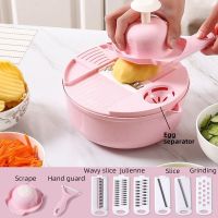 12Pcs Multifunctional Vegetable Cutter Chopper Fruit Slicer Grater Peeler Potato Slice Carrot Onion Drain Basket Kitchen Tool