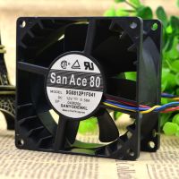 เมนบอร์ด Sanyo 8038 12V 0.58A 8CM,แผงควบคุมอุณหภูมิ4-Pin PWM 80x80x38MM พัดลมเซิร์ฟเวอร์