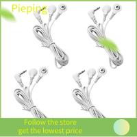 PIEPING 4pcs พลาสติกและทองแดง สายเคเบิลปุ่มนวดเครื่อง2ทาง สีขาวขาว 3.5มม. ลวดอิเล็กโทรด Snap ขนาด3.5มม ยืดหยุ่นได้ อิเล็กโทรดสิบสาย สำหรับเครื่องนวด tens/ems