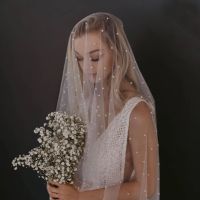 Ding Yaoda Pearl veil beaded with/without comb wedding single party headdress bridal veil wedding veil Hair Accessories