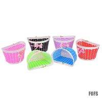 【Ready Stock】✻ D44 [FOFS] 1pc Bicycle Basket Children Bike Plastic Knitted Bow Knot Front Handmade Bag