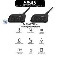 Ejeas V6 Pro หมวกกันน็อคมอเตอร์ไซค์ Bluetooth Intercom ชุดหูฟัง Bluetooth 5.1 IP65กันน้ำ2 Rider Talk ในเวลาเดียวกัน Double Pack