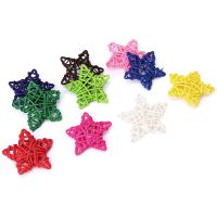 10Pcs Rattan Star Wedding Christmas Party DIY Handcraft Hanging Decorations Toys(Random Colors)