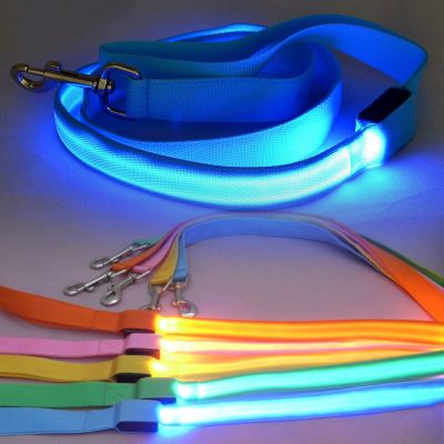 Luminous Dog Leash Rope LED Light Nylon Leash For Dogs Night Safety Anti-Lost/Avoid Car Accident Dog Collar Harness Accessories Leashes
