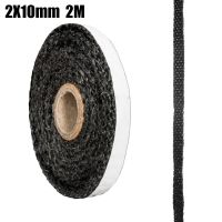 【LZ】 Self-Adhesive Fiberglass Sealing Cord Flat Strips Corda Substituição Gasket Tape Black Lareira Door 10mm 15mm Largura 2m Comprimento