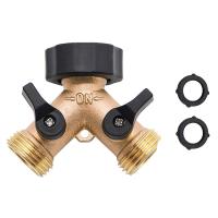 Brass 2-Way Garden Tap Splitter Female 3/4 Y Hose Splitter Irrigation Valve Water Splitter Quick Connector Garden Hose Splitter