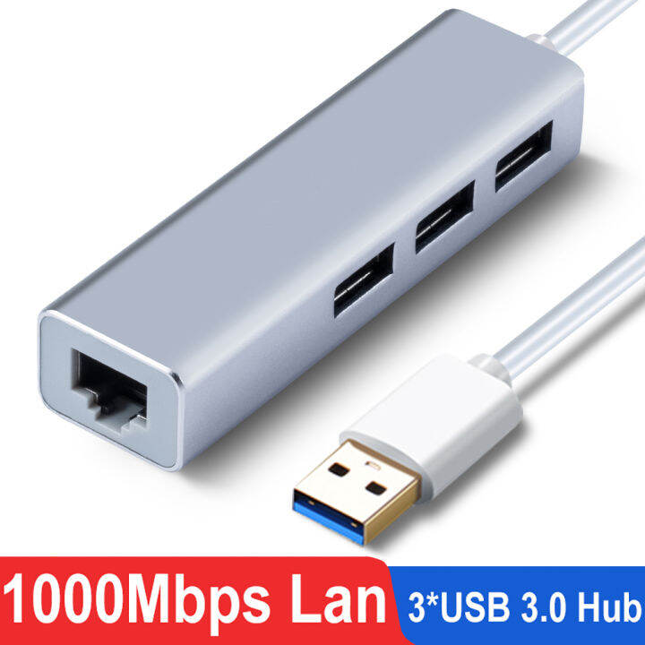 USB ฮับประเภท C ไปยังอีเธอร์เน็ต USB 3.0 2.0ถึง RJ45 1000Mbps Usb ยูเอ
