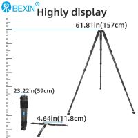 BEXIN ขาตั้งกล้อง ST424C คาร์บอนไฟเบอร์ขนาดใหญ่สำหรับการดูนกวิดีโอ Dslr ขาตั้งกล้องแบบมืออาชีพพร้อมชามขนาด75มม.