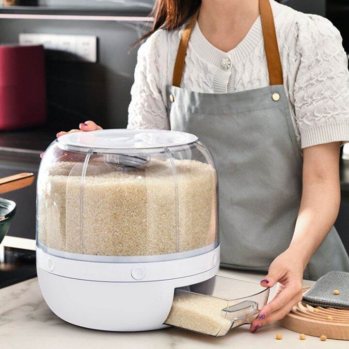 rice-dispenser-6-grid-12lbs-rotating-rice-dispenser-rice-amp-grain-storage-container-one-click-rice-output-for-grains