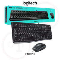 คีย์บอร์ดพร้อมเมาส์ สาย USB ยี่ห้อ logotech รุ่น MK120