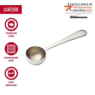 La Cafetiere Stainless Steel Coffee Measuring Scoop , Tablespoon Long Handle Spoon for Coffee Milk Fruit Powder, Measuring Dry and Liquid Ingredients - Silver ช้อนตวงกาแฟ