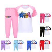 COD SDFGDERGRER Kids Clothes Sets Roblox Rainbow Friends Pajamas Short Sleeve T-shirt Long Pants 2pcs/set Clothing Children Cartoon Homewear Girl Casual Outfits