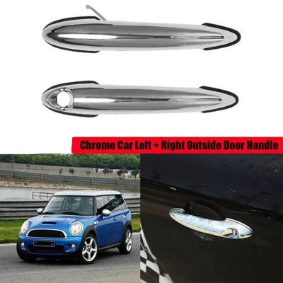 1Pair Outer Door Handle Chrome 51217198471 51217198472 for BMW Mini Cooper 2002-2015 Exterior Door Puller Handle Cover Replacement