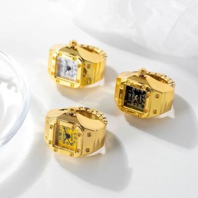 【July hot】 version of ultra-small finger watch electronic niche gold can see time real ring
