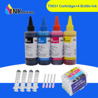 INKARENA 400ml Refill Ink + T0631 XL Printer Ink Cartridge For Epson Stylus C67 C87 C87 Plus CX3700 CX4100 CX4700 CX5700F CX7700