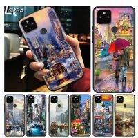 【CW】 Oil painting landscape Shockproof Cover for Google Pixel 5 4 5A 4A XL 5G Black Phone Case Shell Soft Fundas Coque Capa