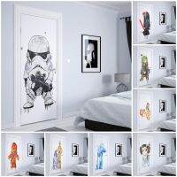 ✻☽☃ Disney สติ๊กเกอร์ติดประตูสีน้ำ Star Wars Nursery Kids Room Aesthetic Home Room Door Decoration Wall Sticker โปสเตอร์รูปอะนิเมะ