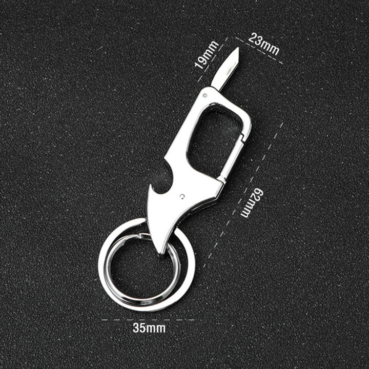 พวงกุญแจที่เปิดขวดรูปตัวอักษรสำหรับผู้ชายพวงกุญแจมีดขนาดเล็กรถส่วนบุคคลที่เปิดใช้งานได้อเนกประสงค์