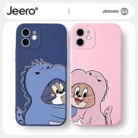 Jeero เคสคู่ เคสไอโฟน คู่รัก กันกระแทกซิลิโคนนุ่มการ์ตูนน่ารักตลก เคสโทรศัพท์ Compatible for iPhone 15 14 13 12 11 Pro Max SE 2020 X XR XS 8 7 ip 6S 6 Plus HFF1315