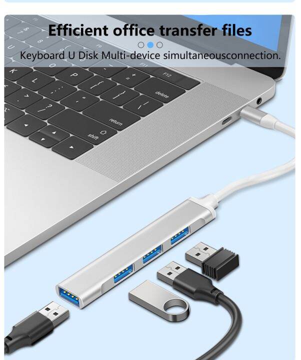 ยืดหยุ่น-usb-เพื่อพิมพ์-c-อะแดปเตอร์-usb-c-hub-3-0-type-c-4พอร์ตหลาย-s-plitter-อะแดปเตอร์-otg-สำหรับ-lenovo-macbook-pc-คอมพิวเตอร์โน๊ตบุ๊คอุปกรณ์เสริม