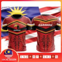 2023 NEW   shirt negeri sarawak baju T SHIRT round neck cool max quick dry cool  (Contact online for free design of more styles: patterns, names, logos, etc.)