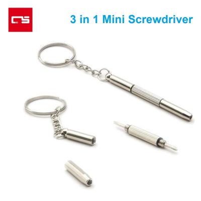 hot【DT】⊕◆ↂ  Repair 3 1 Screwdriver Keychain Eyeglass kit Slotted Phillips Screwdriv for Glasses Frames Sunglasses