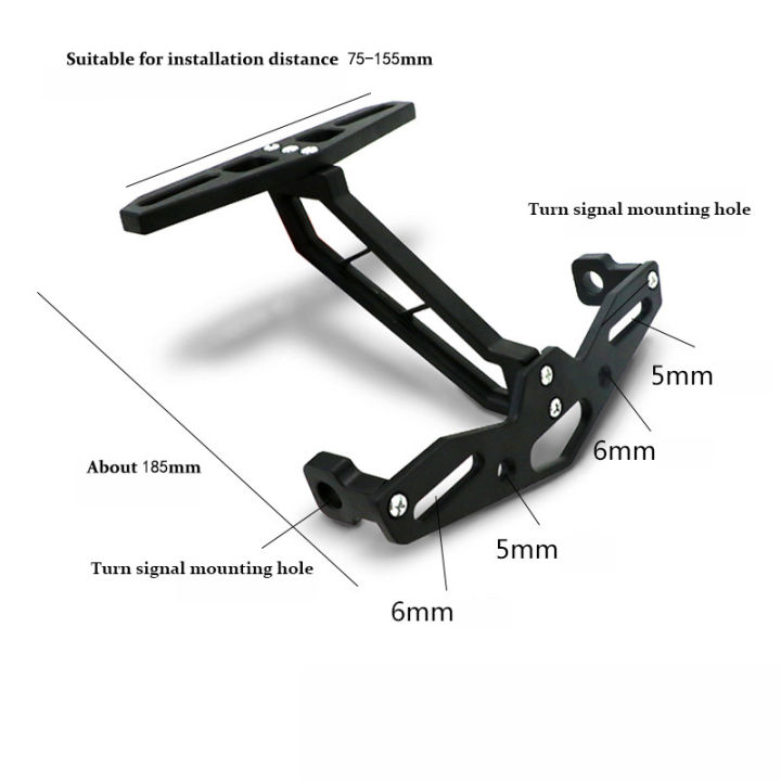 cnc-motorbike-aluminum-license-number-plate-frame-holder-bracket-led-light-for-honda-pcx-150-dio-af18-grom-msx125-nc-750x-nc700x