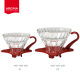 Hario ดริปเปอร์  แก้ว ฐานสีแดง  V60 Glass Dripper Red (VDG-02R  048) (VDG-01R 045)