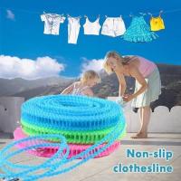 Portable Anti-Skid Windproof Clothesline Fence-Type Clothesline Drying Quilt Rope 5M Clothesline Outdoor Travel Clothesline