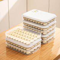 Dumpling ภาชนะเก็บอาหาร Fresh-Keeping ตู้เย็นกล่องเก็บของพร้อมฝาปิด Seal Kitchen Organizer Stackable