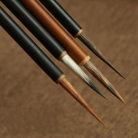 A Set 4 Pcs Chinese Water Ink Four Different Types Of Hair Brush Calligraphy Painting Sumi-e Gongbi Any Lines Detail Artist Brushes Tools