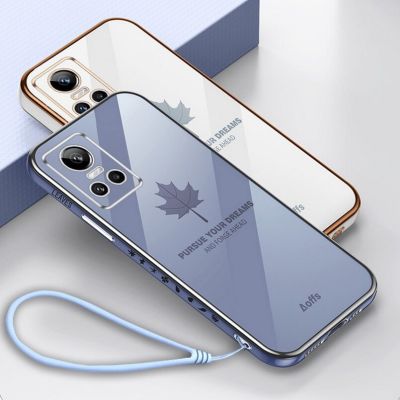 Maple Leaf Plating Phone case for Realme GT Neo 3T 3 2 V13 V15 X7 7 Realme 9i 9 Pro 8 Q3 Pro C35 C31 C25y soft Camera protect Electrical Connectors