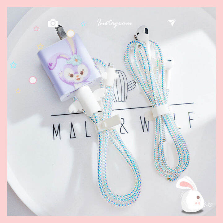 data-cable-case-mobile-phone-charger-winding-rope-headset-cable-protection-line-cute-cartoon-sticker