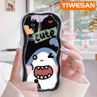 YIWESAN เคสสำหรับ VIVO S1 Pro เคสลายการ์ตูนน่ารักลายฉลามเคสโทรศัพท์โปร่งใสเนื้อครีมนิ่มใหม่ปลอกซิลิโคนใสป้องกันเลนส์กล้อง