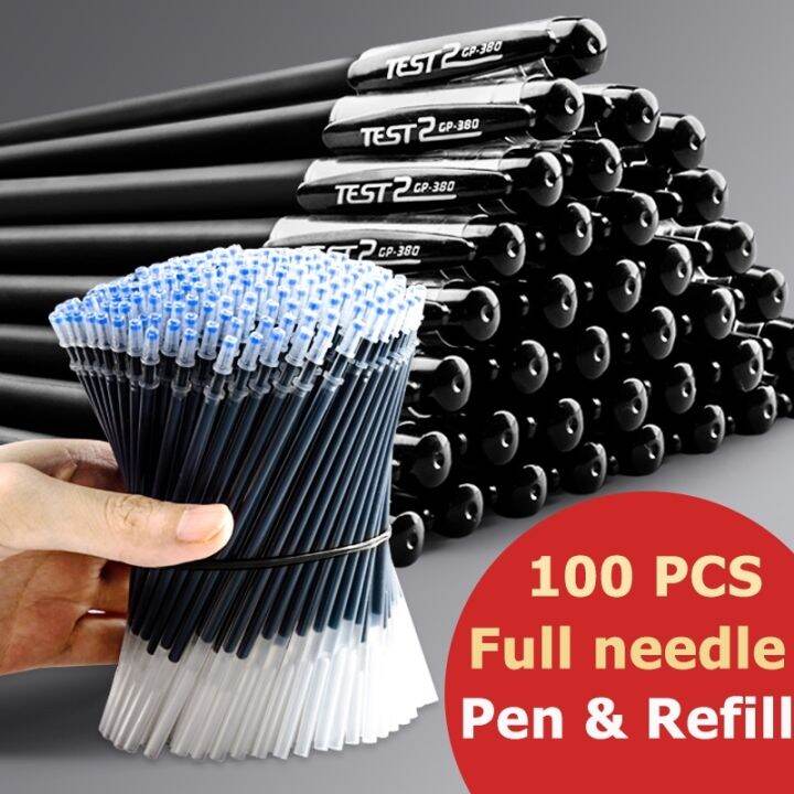 100pcs/box wholesale Ball pen Gel pen black gel Needle ball tip Office