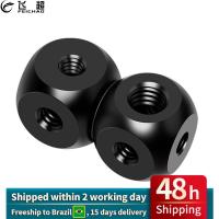 【Worth-Buy】 อัลลอยด์1/4 3/8รูสกรู Dual Cubic Mount Cube อะแดปเตอร์แปลงฐานเชื่อมต่อสำหรับขาตั้งกล้องไมโครโฟน Rig ภาพ