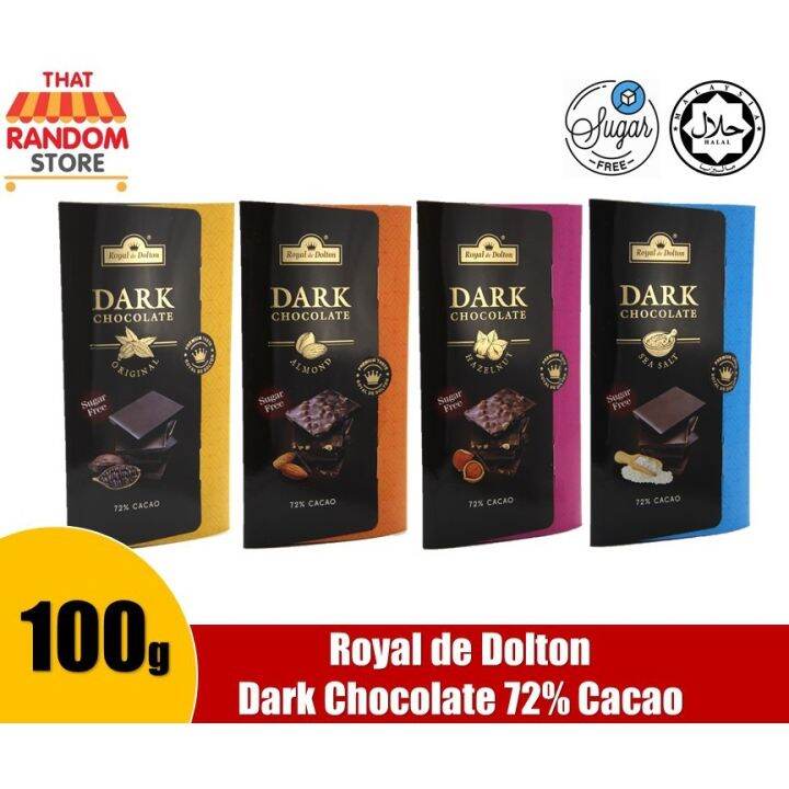 Royal de Dolton Sugar Free Dark Chocolate 72 Cacao (100g) | Lazada