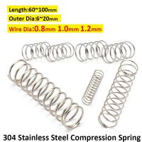 【LZ】jthre 304 Stainless Steel Compression Spring Wire Diameter 0.8mm 1.0mm 1.2mm Outer Diameter 6mm 20mm Length 60mm 70mm 80mm 90mm 100mm