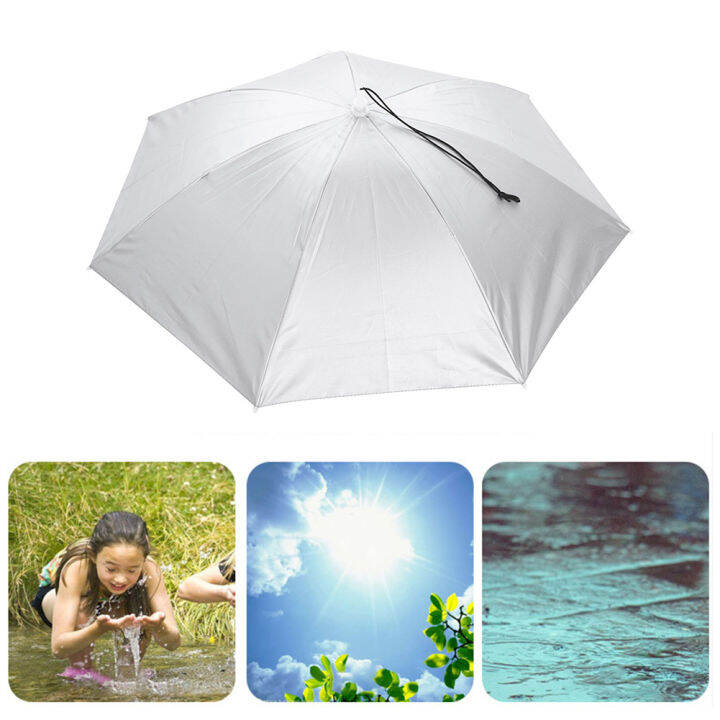 1/3PCS Foldable Head Umbrella Hat Antirain Sun Shade Fishing Cap for