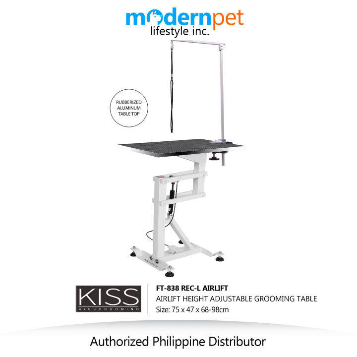 KISS GROOMING ARILIFT RECTANGULAR HEIGHT ADJUSTABLE GROOMING TABLE