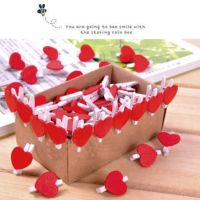 100Pcs/Pack Mini Heart Love Wooden Clothes Photo Paper Peg Pin Clothespin Craft Postcard Clips Home Wedding Decoration